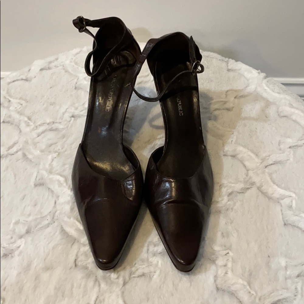 Brown Wedge Ankle Strap